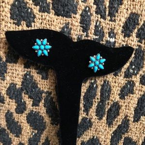 Turquoise Flower Stud Earrings